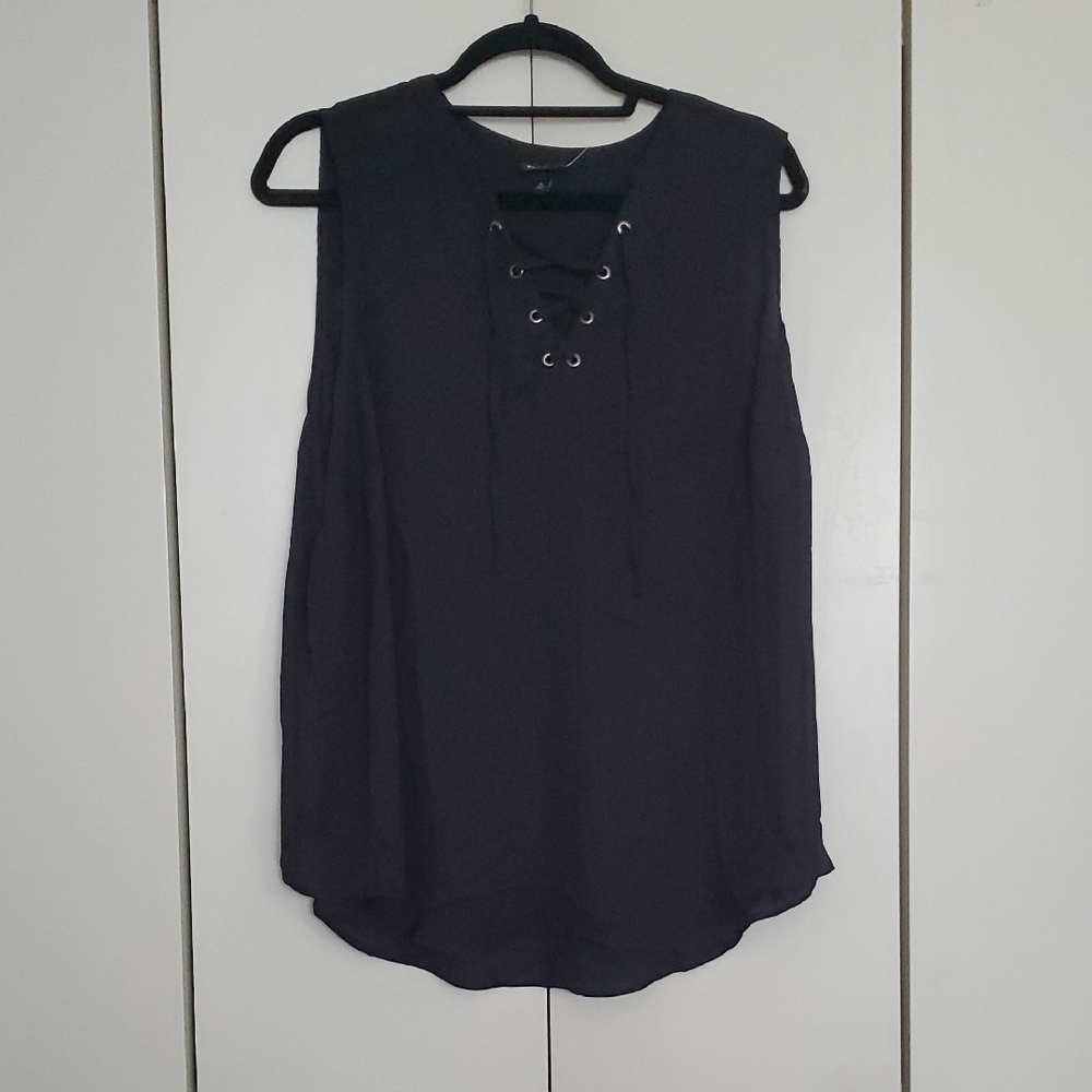*NWT* Torrid's Harper Georgette Black Lace-Up Top Sleeveless Top